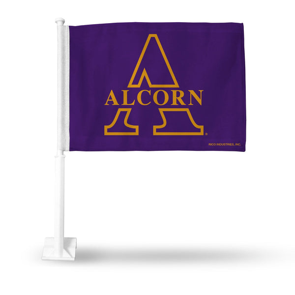 Wholesale NCAA Alcorn State Braves Double Sided Car Flag - 16" x 19" - Strong Pole that Hooks Onto Car/Truck/Automobile By Rico Industries