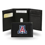 Wholesale NCAA Arizona Wildcats Embroidered Genuine Leather Tri-fold Wallet 3.25" x 4.25" - Slim By Rico Industries