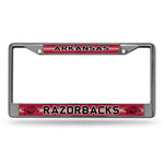 Wholesale NCAA Arkansas Razorbacks 12" x 6" Silver Bling Chrome Car/Truck/SUV Auto Accessory By Rico Industries