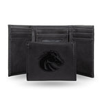 Wholesale NCAA Boise State Broncos Laser Engraved Black Tri-Fold Wallet - Men's Accessory By Rico Industries