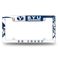 Wholesale NCAA BYU Cougars 12" x 6" Chrome All Over Automotive License Plate Frame for Car/Truck/SUV By Rico Industries