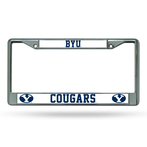 Wholesale NCAA BYU Cougars 12" x 6" Silver Chrome Car/Truck/SUV Auto Accessory By Rico Industries