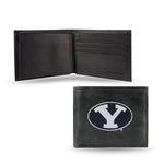 Wholesale NCAA BYU Cougars Embroidered Genuine Leather Billfold Wallet 3.25" x 4.25" - Slim By Rico Industries