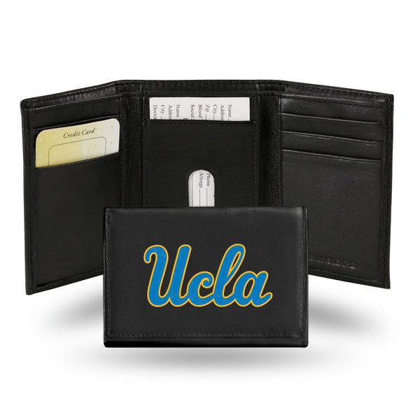 Wholesale NCAA California-Los Angeles Bruins Embroidered Genuine Leather Tri-fold Wallet 3.25" x 4.25" - Slim By Rico Industries