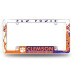 Wholesale NCAA Clemson Tigers 12" x 6" Chrome All Over Automotive License Plate Frame for Car/Truck/SUV By Rico Industries