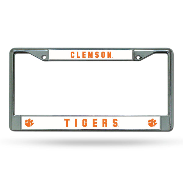 Wholesale NCAA Clemson Tigers 12" x 6" Silver Chrome Car/Truck/SUV Auto Accessory By Rico Industries