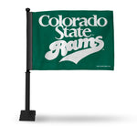 Wholesale NCAA Colorado State Rams Double Sided Car Flag - 16" x 19" - Strong Black Pole that Hooks Onto Car/Truck/Automobile By Rico Industries