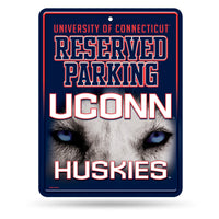 Wholesale NCAA Connecticut Huskies 8.5" x 11" Metal Parking Sign - Great for Man Cave, Bed Room, Office, Home Décor By Rico Industries