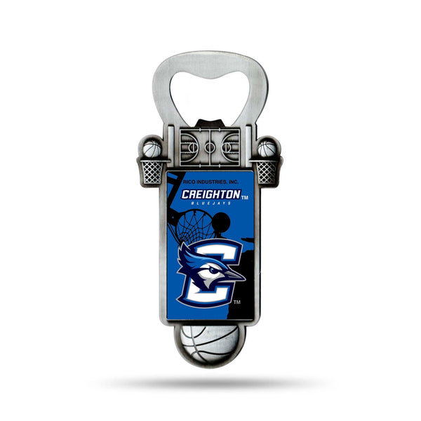 Wholesale NCAA Creighton Bluejays Magnetic Bottle Opener, Stainless Steel, Strong Magnet to Display on Fridge By Rico Industries