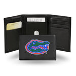 Wholesale NCAA Florida Gators Embroidered Genuine Leather Tri-fold Wallet 3.25" x 4.25" - Slim By Rico Industries