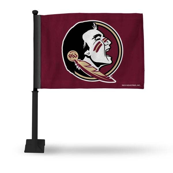 Wholesale NCAA Florida State Seminoles Double Sided Car Flag - 16" x 19" - Strong Black Pole that Hooks Onto Car/Truck/Automobile By Rico Industries