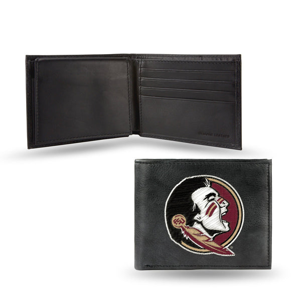 Wholesale NCAA Florida State Seminoles Embroidered Genuine Leather Billfold Wallet 3.25" x 4.25" - Slim By Rico Industries