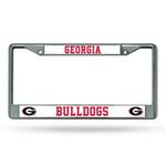 Wholesale NCAA Georgia Bulldogs 12" x 6" Silver Chrome Car/Truck/SUV Auto Accessory By Rico Industries