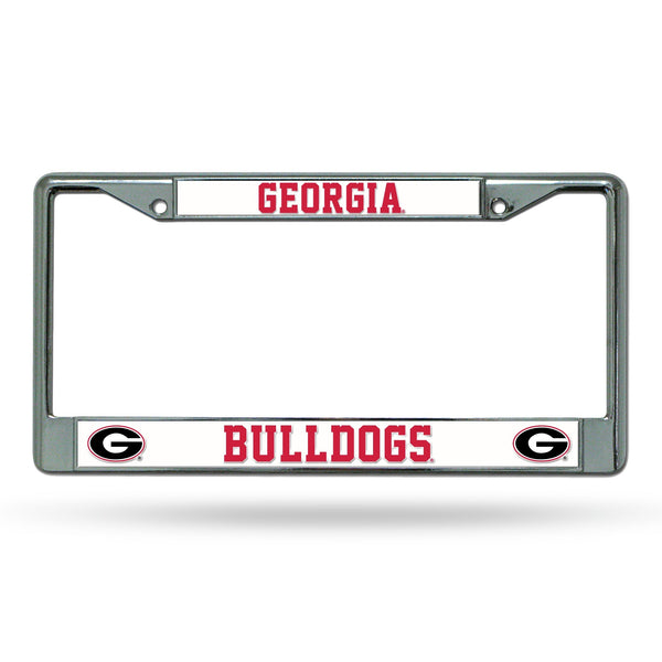 Wholesale NCAA Georgia Bulldogs 12" x 6" Silver Chrome Car/Truck/SUV Auto Accessory By Rico Industries