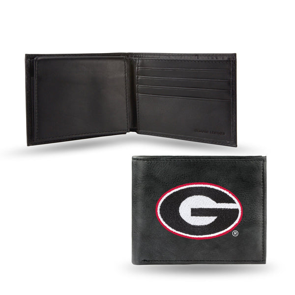 Wholesale NCAA Georgia Bulldogs Embroidered Genuine Leather Billfold Wallet 3.25" x 4.25" - Slim By Rico Industries