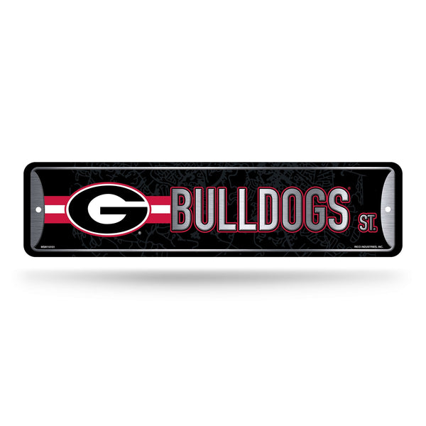 Wholesale NCAA Georgia Bulldogs Metal Street Sign 4" x 15" Home Décor - Bedroom - Office - Man Cave By Rico Industries