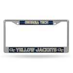 Wholesale NCAA Georgia Tech Yellow Jackets 12" x 6" Silver Bling Chrome Car/Truck/SUV Auto Accessory By Rico Industries