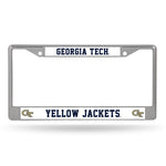 Wholesale NCAA Georgia Tech Yellow Jackets 12" x 6" Silver Chrome Car/Truck/SUV Auto Accessory By Rico Industries