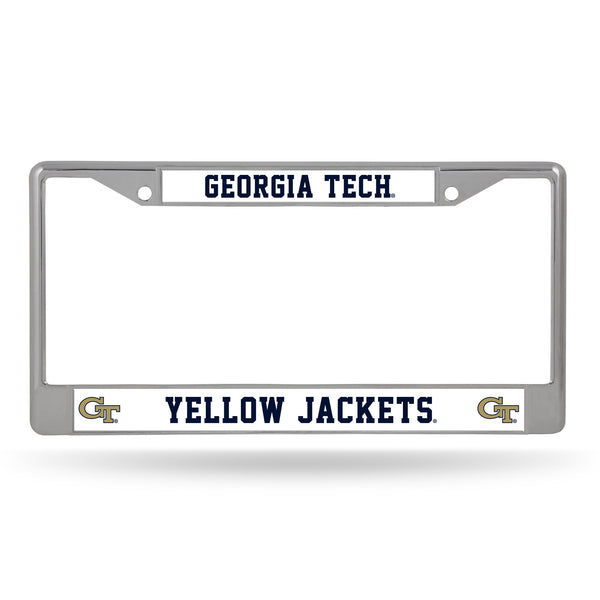 Wholesale NCAA Georgia Tech Yellow Jackets 12" x 6" Silver Chrome Car/Truck/SUV Auto Accessory By Rico Industries
