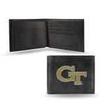 Wholesale NCAA Georgia Tech Yellow Jackets Embroidered Genuine Leather Billfold Wallet 3.25" x 4.25" - Slim By Rico Industries