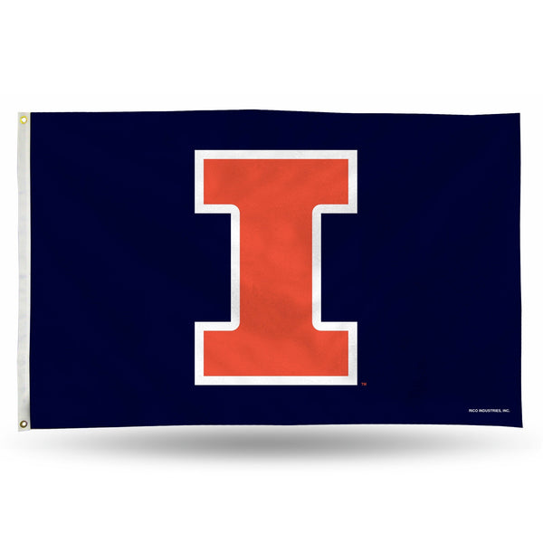 Wholesale NCAA Illinois Fighting Illini 3' x 5' Classic Banner Flag - Single Sided - Indoor or Outdoor - Home Décor By Rico Industries