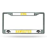 Wholesale NCAA Iowa Hawkeyes 12" x 6" Silver Chrome Car/Truck/SUV Auto Accessory By Rico Industries