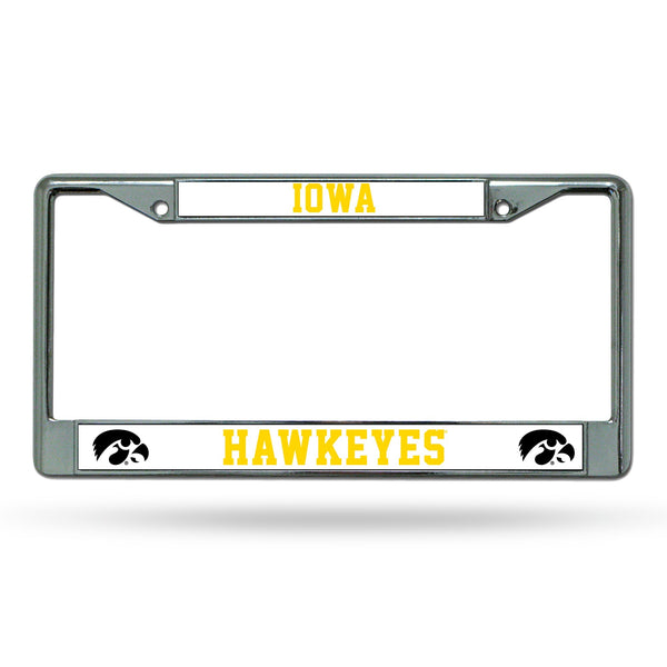 Wholesale NCAA Iowa Hawkeyes 12" x 6" Silver Chrome Car/Truck/SUV Auto Accessory By Rico Industries