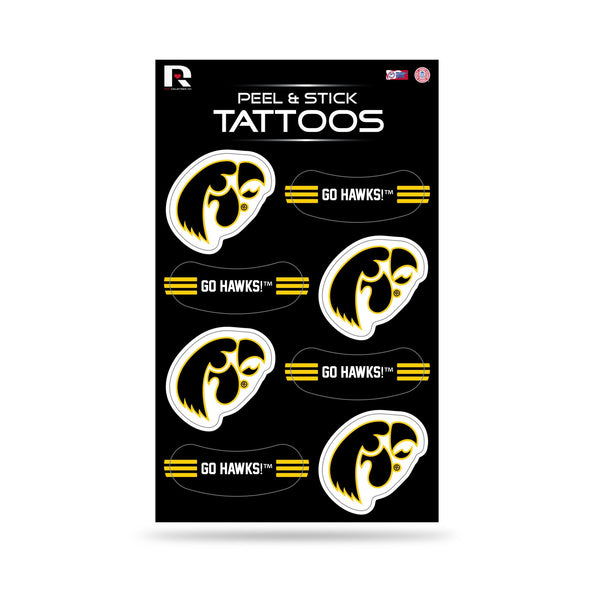 Wholesale NCAA Iowa Hawkeyes Peel & Stick Temporary Tattoos - Eye Black - Game Day Approved! By Rico Industries