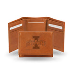 Wholesale NCAA Iowas State Cyclones Brown Embossed Genuine Leather Tri-Fold Wallet By Rico Industries