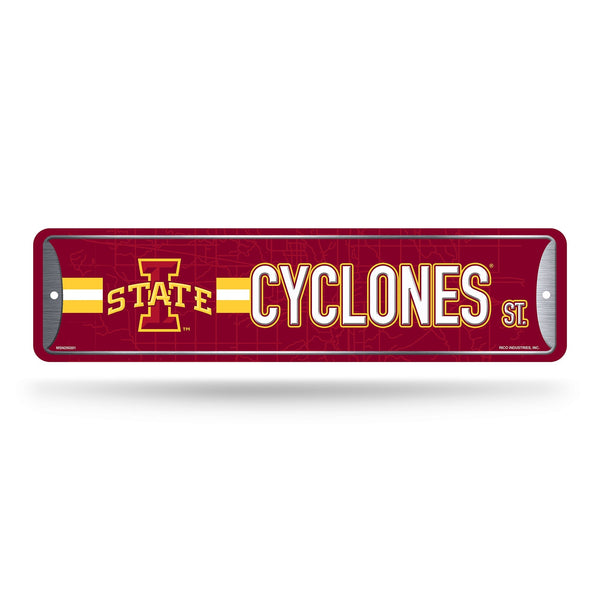 Wholesale NCAA Iowas State Cyclones Metal Street Sign 4" x 15" Home Décor - Bedroom - Office - Man Cave By Rico Industries