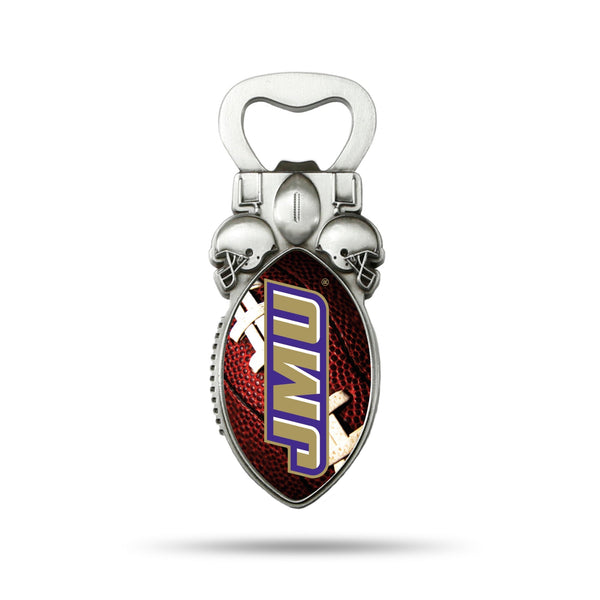 Wholesale NCAA James Madiscon Dukes Magnetic Bottle Opener, Stainless Steel, Strong Magnet to Display on Fridge By Rico Industries