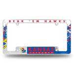 Wholesale NCAA Kansas Jayhawks 12" x 6" Chrome All Over Automotive License Plate Frame for Car/Truck/SUV By Rico Industries