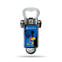 Wholesale NCAA Kansas Jayhawks Magnetic Bottle Opener, Stainless Steel, Strong Magnet to Display on Fridge By Rico Industries