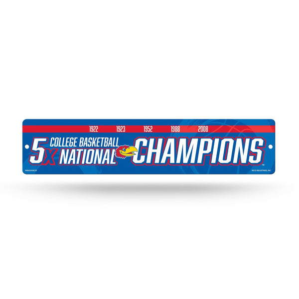 Wholesale NCAA Kansas Jayhawks Plastic 4" x 16" Street Sign By Rico Industries