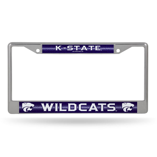 Wholesale NCAA Kansas State Wildcats 12" x 6" Silver Bling Chrome Car/Truck/SUV Auto Accessory By Rico Industries