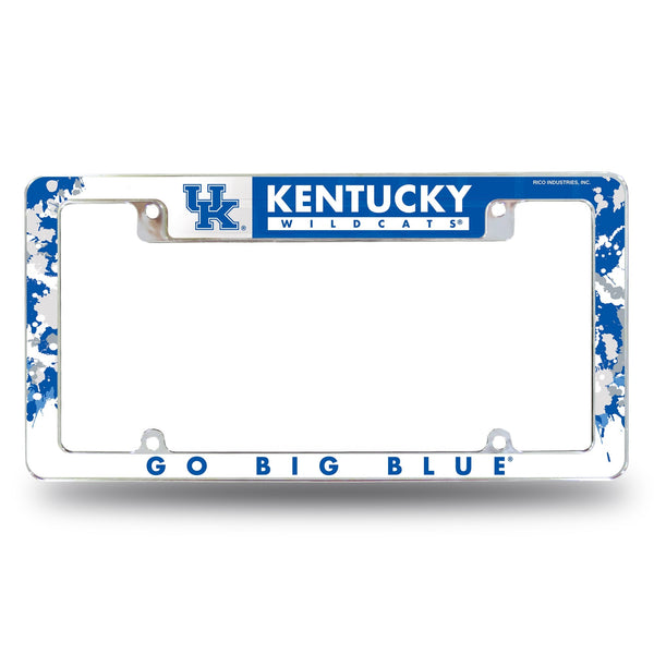 Wholesale NCAA Kentucky Wildcats 12" x 6" Chrome All Over Automotive License Plate Frame for Car/Truck/SUV By Rico Industries