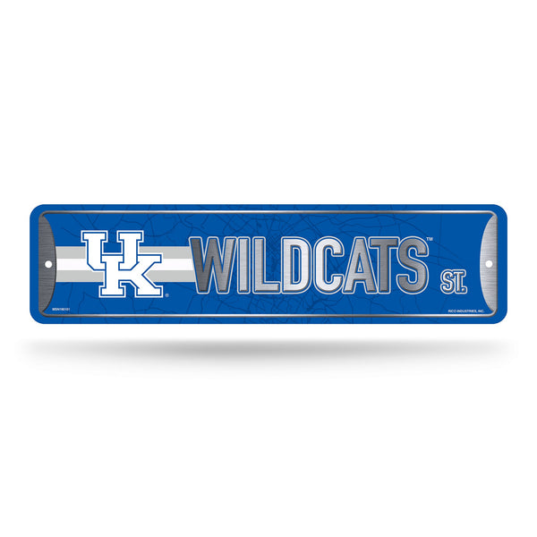 Wholesale NCAA Kentucky Wildcats Metal Street Sign 4" x 15" Home Décor - Bedroom - Office - Man Cave By Rico Industries