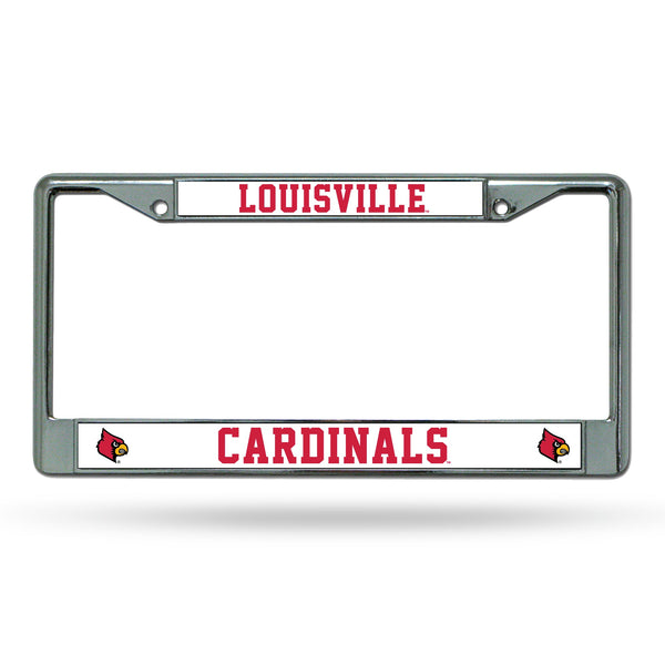 Wholesale NCAA Louisville Cardinals 12" x 6" Silver Chrome Car/Truck/SUV Auto Accessory By Rico Industries
