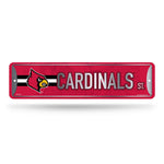 Wholesale NCAA Louisville Cardinals Metal Street Sign 4" x 15" Home Décor - Bedroom - Office - Man Cave By Rico Industries