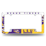 Wholesale NCAA LSU Tigers 12" x 6" Chrome All Over Automotive License Plate Frame for Car/Truck/SUV By Rico Industries