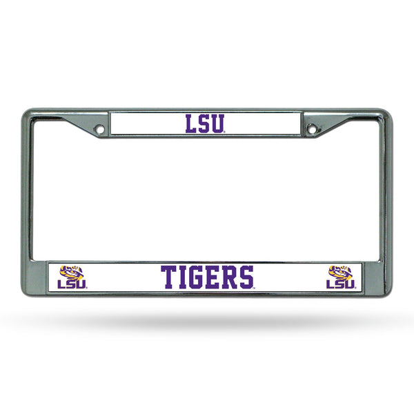 Wholesale NCAA LSU Tigers 12" x 6" Silver Chrome Car/Truck/SUV Auto Accessory By Rico Industries