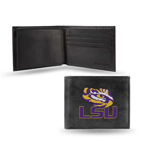 Wholesale NCAA LSU Tigers Embroidered Genuine Leather Billfold Wallet 3.25" x 4.25" - Slim By Rico Industries