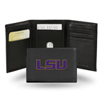 Wholesale NCAA LSU Tigers Embroidered Genuine Leather Tri-fold Wallet 3.25" x 4.25" - Slim By Rico Industries