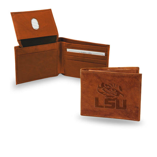 Wholesale NCAA LSU Tigers Genuine Leather Billfold Wallet - 3.25" x 4.25" - Slim Style By Rico Industries