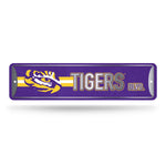 Wholesale NCAA LSU Tigers Metal Street Sign 4" x 15" Home Décor - Bedroom - Office - Man Cave By Rico Industries