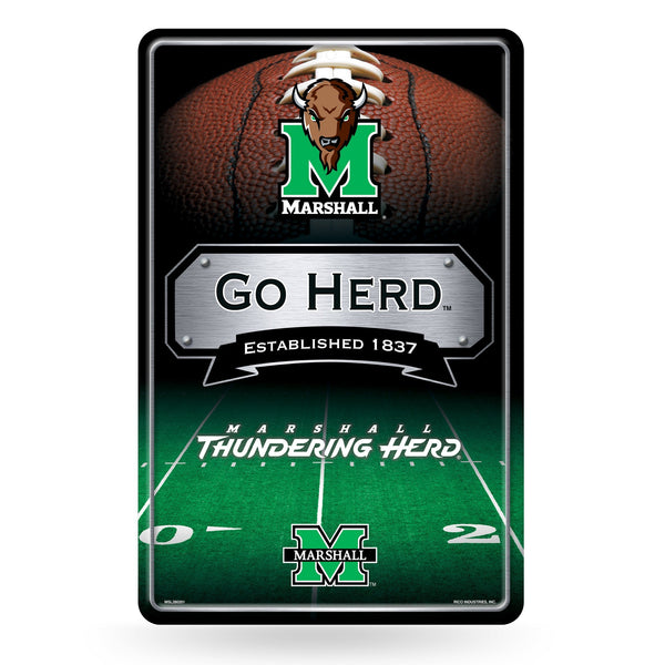 Wholesale NCAA Marshall Thundering Herd 11" x 17" Large Metal Home Décor Sign By Rico Industries