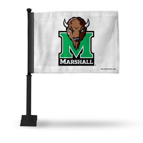 Wholesale NCAA Marshall Thundering Herd Double Sided Car Flag - 16" x 19" - Strong Black Pole that Hooks Onto Car/Truck/Automobile By Rico Industries