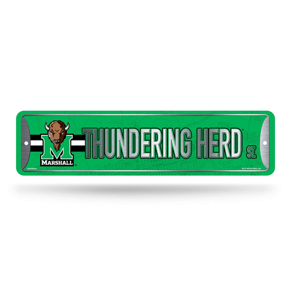 Wholesale NCAA Marshall Thundering Herd Metal Street Sign 4" x 15" Home Décor - Bedroom - Office - Man Cave By Rico Industries