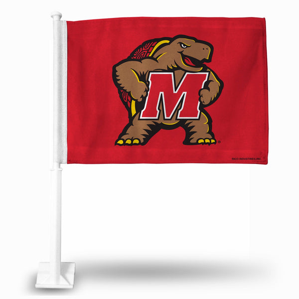 Wholesale NCAA Maryland Terrapins Double Sided Car Flag - 16" x 19" - Strong Pole that Hooks Onto Car/Truck/Automobile By Rico Industries
