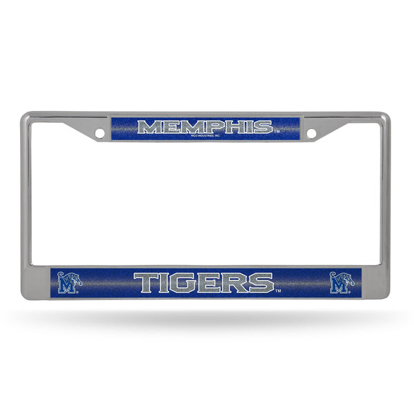 Wholesale NCAA Memphis Tigers 12" x 6" Silver Bling Chrome Car/Truck/SUV Auto Accessory By Rico Industries